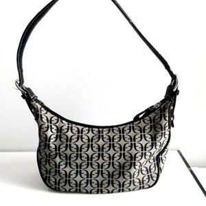 COPY - Fossil Grey Black Logo Baguette Bag Vintage Y2K 90’s
